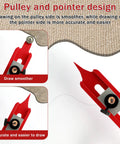Dead On Aluminum Contour Gauge And Profile Scribe Tool With Snap Fit Pencil Holder For Bullseye Tracking drawing details with red marker