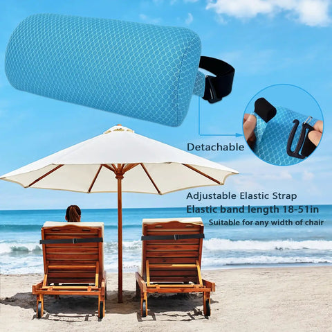 Two Pack Headrest Pillow For Patio Chaise Lounge With 3D Air Mesh And Elastic Band Quick Drying Washable Spa Pillow