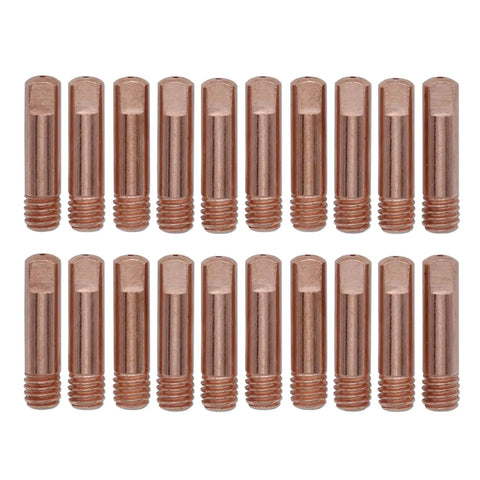 20 Pcs Copper Contact Tips 0.035 Inch 0.9mm M6 Thread For MB-15AK MIG/MAG Welding Torch Replacement Set