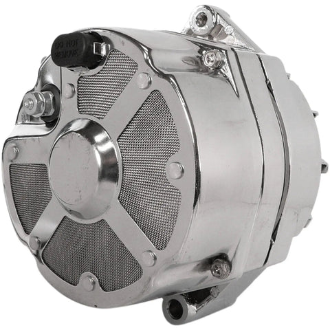 105 Amp Marine Alternator Replacement For Mercruiser 10SI 1 Wire V Belt 12V CW Rotation Chrome Delco Style With Easy Install Replaces OEM ADR0334C And 40012484