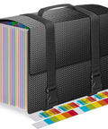 Slick Grab And Go Accordion File Organizer With Hella Spacious Pockets For Letter Size Paperwork Heavy Duty Expandable Document Holder with tabs.