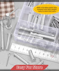 51 Piece Clevis Pins Assortment Kit With Zinc Plated Cotter Pins Includes 18 Sizes M5 M6 M8 M10 M12 Flat Head Single Hole Round Pins T Shape Design Great For Mechanical Repair Automotive And DIY Projects in storage box with ruler for scale