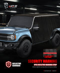 Bronco 4 Door Cab Cover 2021-2026, Heavy Duty 600D Waterproof Cab Protector With Driver Door Zipper shown on a vehicle