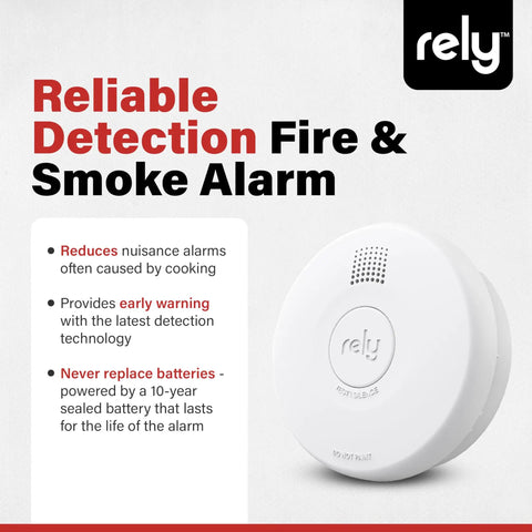 Image of the 5500 Smoke Detector With 10-Year Sealed Battery And Photoelectric Sensor, showing compact 4-inch design and branding.