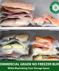Durable Multi Layer BPA Free Vacuum Sealer Bags Rolls Set With Three 11 Inch By 20 Foot And Three 8 Inch By 20 Foot Rolls in freezer