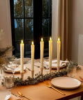 2 Pack Flameless Taper Candles With Remote And Timer, 9.6 Inch Ivory LED Battery Operated Wax Style Candles with Christmas table decor