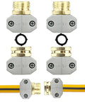 Four Pack Hose Repair Kit For Garden And Water Hoses, Heavy Duty Aluminum Fittings With Zinc Alloy Clamps, Fits 3/4 Inch And 5/8 Inch Hoses