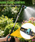 Extendable Watering Wand 37 To 55 Inch With 9 Pattern Heavy Duty Metal Nozzle Pivot Head And Thumb Flow Control in use