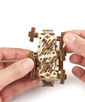 Mars Rover DIY Engineering Kit For Kids And Teens, STEM STEAM Educational Wooden Puzzle Model, Self Assembly Craft Kit, Eco Friendly 3D Toy, Hands On Learning Gift For Boys And Girls, assembled wooden rover in hands