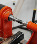 Precision Morse Taper 2 Lathe Alignment Mandrel Bar Double Ended For Quick Headstock And Tailstock Alignment Hardened To 52 Plus Minus 2 Hrc Precision Ground Solid Steel Compatible With Nova Grizzly JET Lathes in use on a lathe for alignment