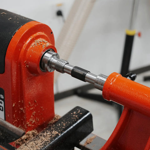 Precision Morse Taper 2 Lathe Alignment Mandrel Bar Double Ended For Quick Headstock And Tailstock Alignment Hardened To 52 Plus Minus 2 Hrc Precision Ground Solid Steel Compatible With Nova Grizzly JET Lathes in use on a lathe for alignment