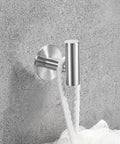 Brushed Nickel Self Adhesive Towel Hooks Made From SUS304 Stainless Steel No Drill Heavy Duty Waterproof Wall Hangers close-up