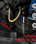 S&F Stead & Fast portable magnetic drill press kit, 1100W, 700 rpm, black body with yellow power cord