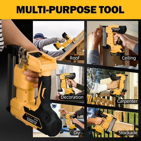 Versatile Two In One Cordless Brad Nailer And Narrow Crown Stapler Compatible With Dewalt 20v Batteries 18 Gauge Electric Nail Gun Kit With 1000 Fasteners A Heavy Duty Hustler Built For Woodworking And Diy Projects