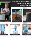 Electric Wooden Water Dispenser For 5-Gallon Bottle With Concealed Storage Silent Rechargeable Motor Scratch And Rust Resistant Walnut Wood And Powder-Coated Steel Black Go-To For Home Or Office Use