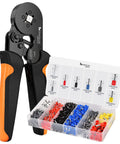 Ferrule Crimping Tool Kit With Wire Crimper, Pro Grade Nylon Storage Container, And 1,200 Electrical Wire Connectors