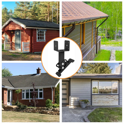 Adjustable Roof Riser Brackets Kit for Pergola Beams and Three And A Half Inch Wood Posts Beefy Heavy Duty Black Mount Brackets 3 Piece Set For Easy Vertical Or Horizontal Installation And Sturdy Outdoor Support