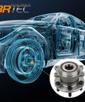 Illustration highlighting Rear Wheel Hub And Bearing Assembly For Subaru Legacy And Outback 2005-2009 With ABS Encoder, 5 Lug, OE 512293 Replacement, paired with car diagram