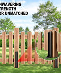 Top Notch Fence Post Repair Kit Built Tough As Nails For 33 Inch high strength steel anchor stabilizing leaning wood fence posts.