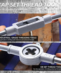 Heavy Duty 80 Piece Tap And Die Set With SAE And Metric Threads In 52100 Bearing Steel CNC Machined for threading