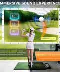 Home Golf Simulator Impact Screen With Triple Layer Durability For Indoor Practice And Garage Training in use