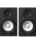 Front view of HS7 7-Inch Powered Studio Monitor Pair with Bi-Amp System, 43 Hz to 30 kHz Range, 95W Total Power, dual monitors.