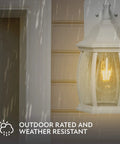 Victoria Collection 1-Light Traditional Outdoor Wall Sconce with Seeded Glass and GFCI, white in rain, wet rated