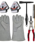 Must Have Pro Grade Welding Tool Set 6 Piece Kit With Chipping Hammer, Gloves, Welpers, Wire Brush, Magnets