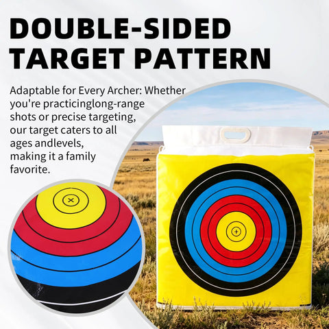 Replacement Target Bag Cover For Archery Practice In Backyard And Outdoor Settings, Easy Fill, Double-Sided Pattern