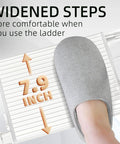 Six Step Ladder With Wide Pedal For Reaching 12 Foot Ceilings, Tall Step Stool For Ceiling Fans And Closet Organization, No Slip Treads, Heavy Duty Home Maintenance Ladder, wide 7.9-inch step with foot