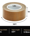 Heavy Duty High Temperature PTFE Tape For Vacuum Sealer Machine 1 Inch By 33 Feet Heat Resistant Up To 500 F 260 C