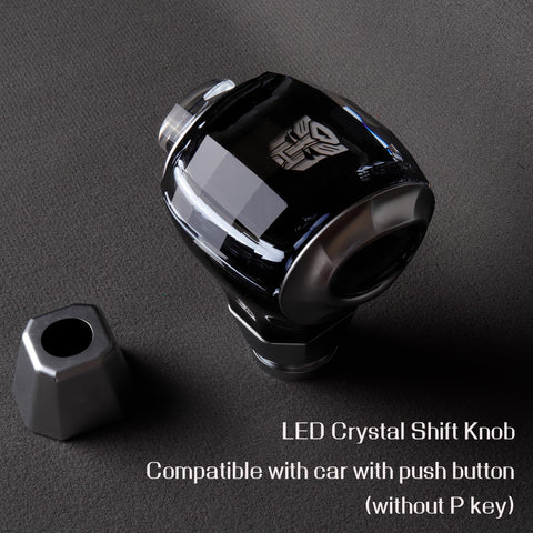 Touch Activated LED Crystal Shift Knob With Color Changing Breathing Light, Lock Button For Automatic Gear Shifters With Button Shifter Heads, Universal Fit For Most Cars, Dope Auto Interior Upgrade