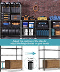 Heavy Duty 5-Tier Steel Storage Shelving Unit With 1750 Lb Capacity Wire Organizer Rack For Home Kitchen Garage And Office, 17.7 Inches Deep By 47.2 Inches Wide By 72.3 Inches High, Adjustable Shelves, black steel rack with bins and tires