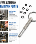 Oval Security Bit Magnetic Repair Tool In 316 Stainless Steel, 2.4 Inch, shown with gaskets for espresso machines
