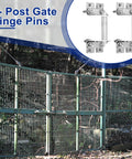 1 Set Heavy Duty T Post Gate Hinge Pins Made From Solid Steel Farm Gate Hanger Hardware For Ranch Garden Backyard Use