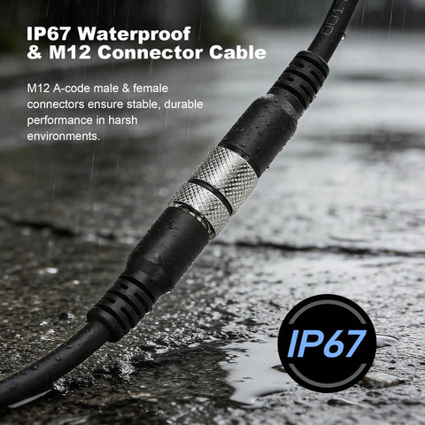 Heavy Duty Shielded M12 A-Code 8 Pin Female Sensor Connector Cable For Industrial Automation Profibus Actuator IP67