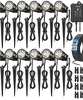 All In One Low Voltage Landscape Lights Kit with Quick Plug and Play Setup, 12 5W Spotlights, 65W Transformer, 100 Ft Wire, 8 Connectors