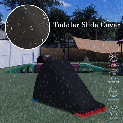 Outdoor Slide Cover Protective Sleeve Windproof Shield With Weather Resistant Fabric on playground slide in rain
