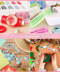 Craft setup with soft tape measure 60 inch double sided for sewing and tailoring 2 pack easy read inches and centimeters shown in use.