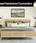 Hardwired 2 Light Dual Lamp Modern Armed Wall Sconce With Flared White Fabric Shades in farmhouse bedroom