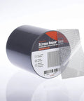 Extra Wide Screen Repair Kit For Doors And Windows, 4 Inch By 15 Foot, Black Adhesive Waterproof Fiberglass Tape roll display