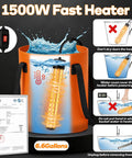 Rechargeable Camping Shower With Immersion Water Heater, LED Filter Shower Head, Portable Pump, 6.6 Gallon Foldable Bucket pictured