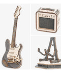 DIY Wooden Guitar Kit 3D Puzzle Craft Build Your Own Electric Guitar Model Easy Assembly In One And A Half Hours Totally Brain Teaser Toy