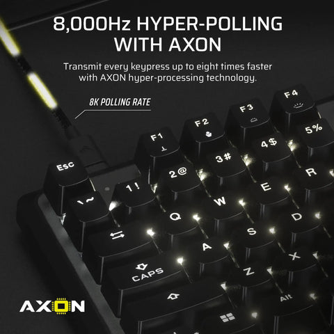 Close-up of Dope K70 Pro Rgb Tenkeyless Mechanical Gaming Keyboard Featuring Pre Lubed Hall Effect Switches and 8K polling rate.