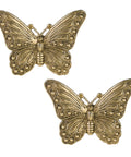 2 Pack Butterfly Cabinet Knobs In Gold Pewter With Delicate Wings And Lifelike Antennae Bringing Whimsical Vibes To Girls Room Dresser Vanity Hardware