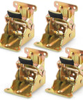 Heavy Duty Steel Folding Brackets Self Locking 90 Degree Hinge Kit With Mounting Screws For Tables Beds And Workbenches Rust Resistant Zinc Finish Built Tough Solid As A Rock Pack Of Four displayed in a group of four.