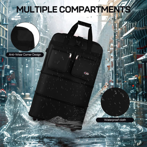 Luggage rolling duffel bag, Amazon New York XPress, black 40in, waterproof cloth, with two front pockets