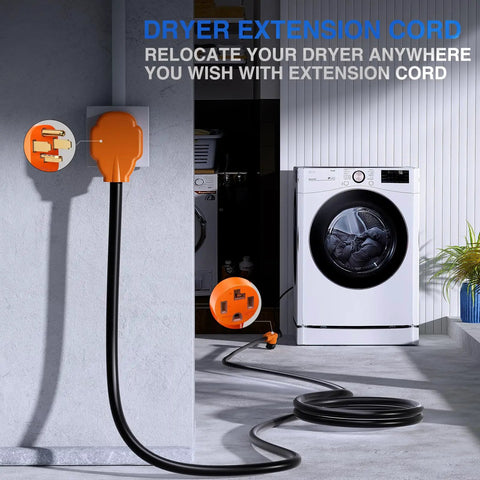 No Sweat 50 Ft Ev Dryer Extension Cord 4 Prong Nema 14 30 Plug 30 Amp 10 Awg Ul Certified Heavy Duty Cable near washer.