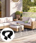 Outdoor patio with rattan sectional sofa and inset of 10 Pack Outdoor Patio Furniture Clips For Rattan Sectionals And Wicker Furniture No Tools Needed Easy Install Garden Couch Connectors To Stop Shifting And Keep Your Sofa Aligned Secure Fit For Large Tubes 5.8 Cm