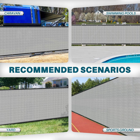 Recommended uses for 4 Foot By 25 Foot Fence Privacy Screen Heavy Duty Windscreen Fencing Mesh Shade Net Cover Grey